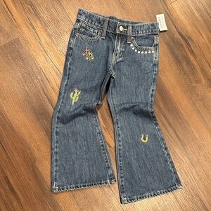 Old Navy Girls High Rise Baggy Flare Western Jeans